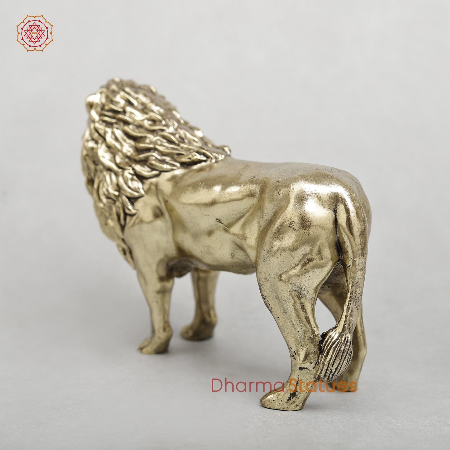 Brass Lion Standing Fine 6”