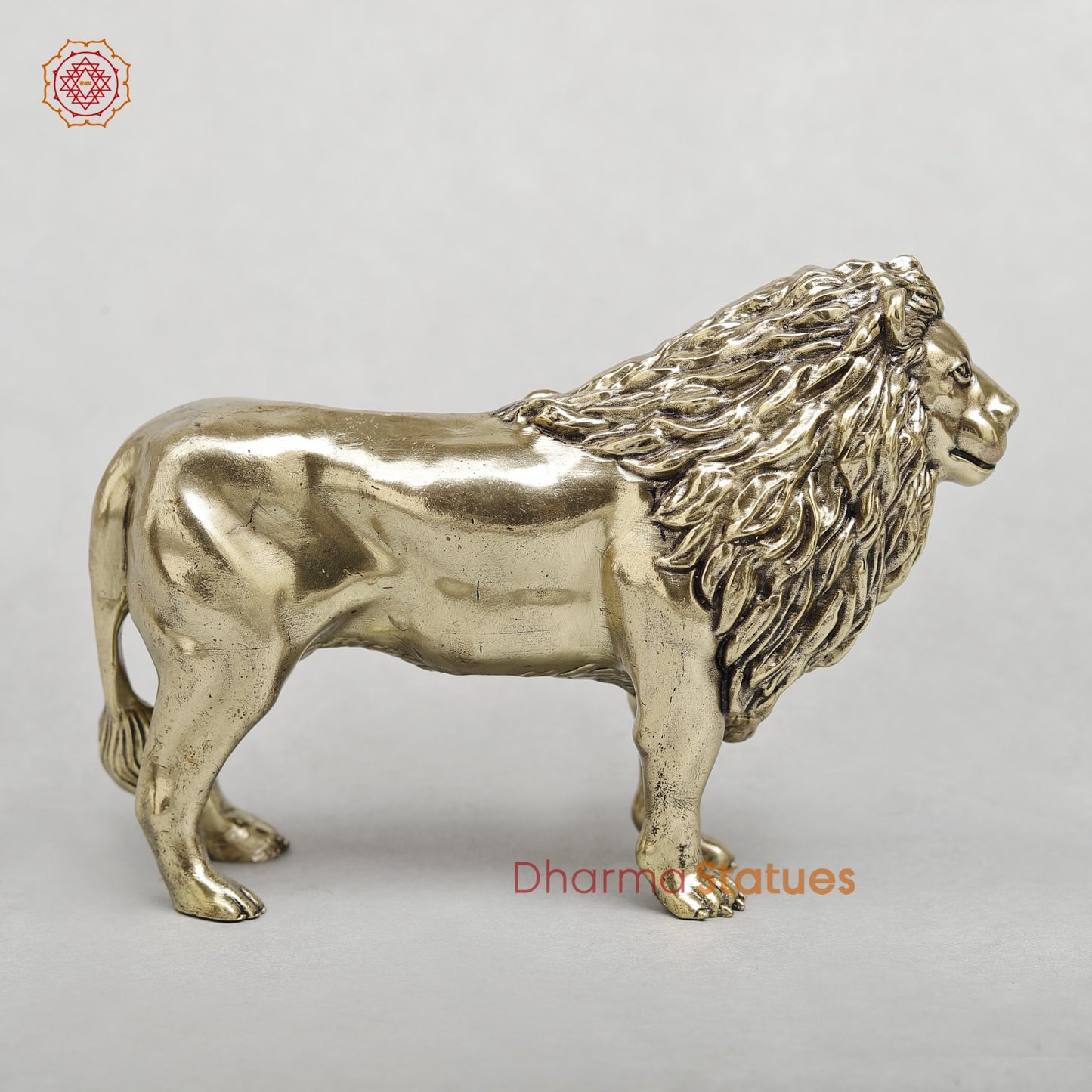 Brass Lion Standing Fine 6”