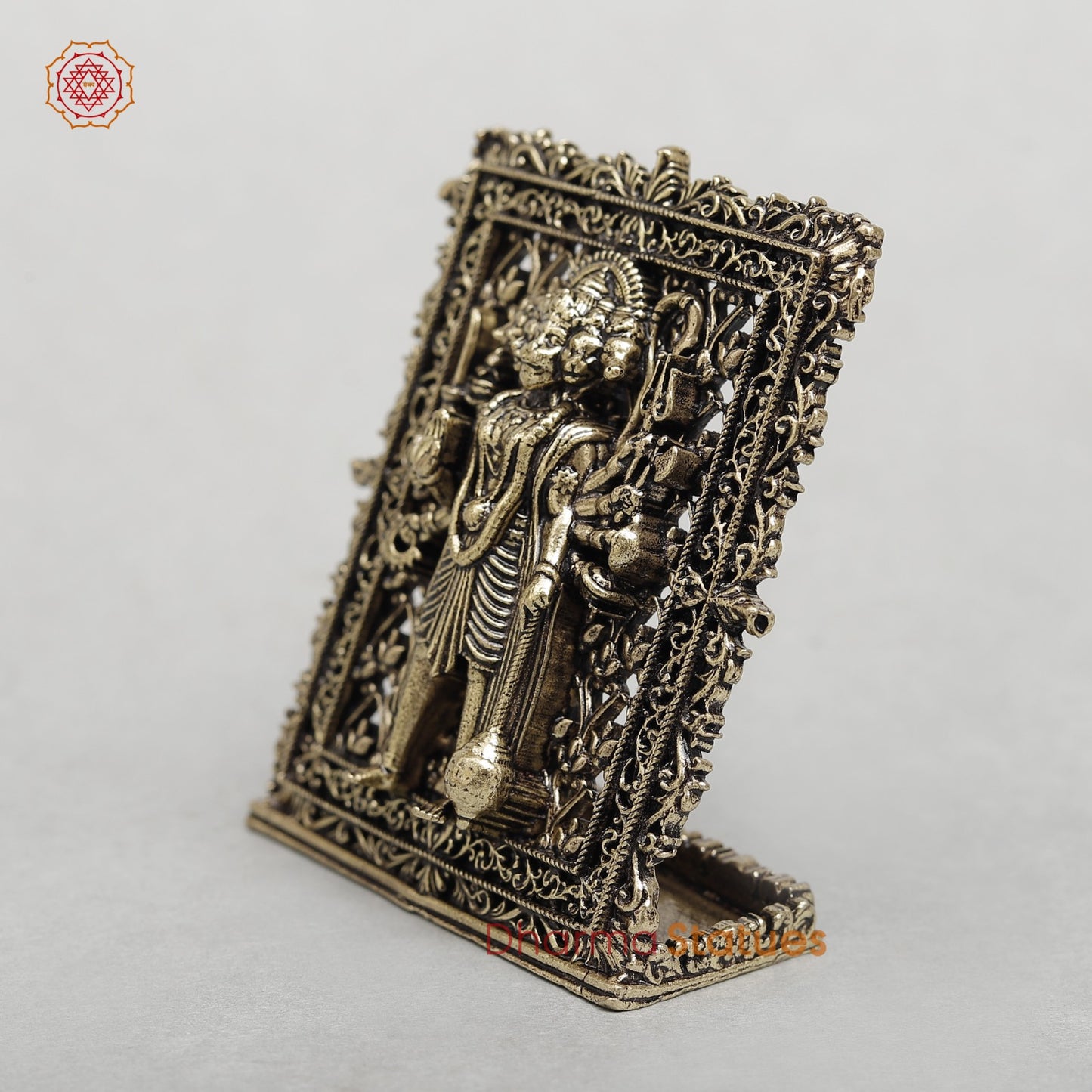 Brass Panchmukhi Hanuman Standinding (Car Dashboard Suitable) fine 3.5”