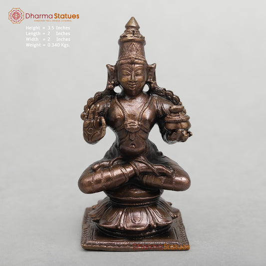 Copper  Dhanwantri seated Fine 3.5”
