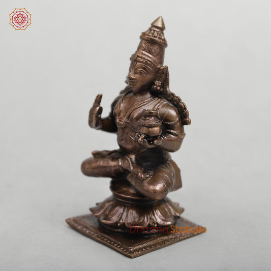 Copper  Dhanwantri seated Fine 3.5”
