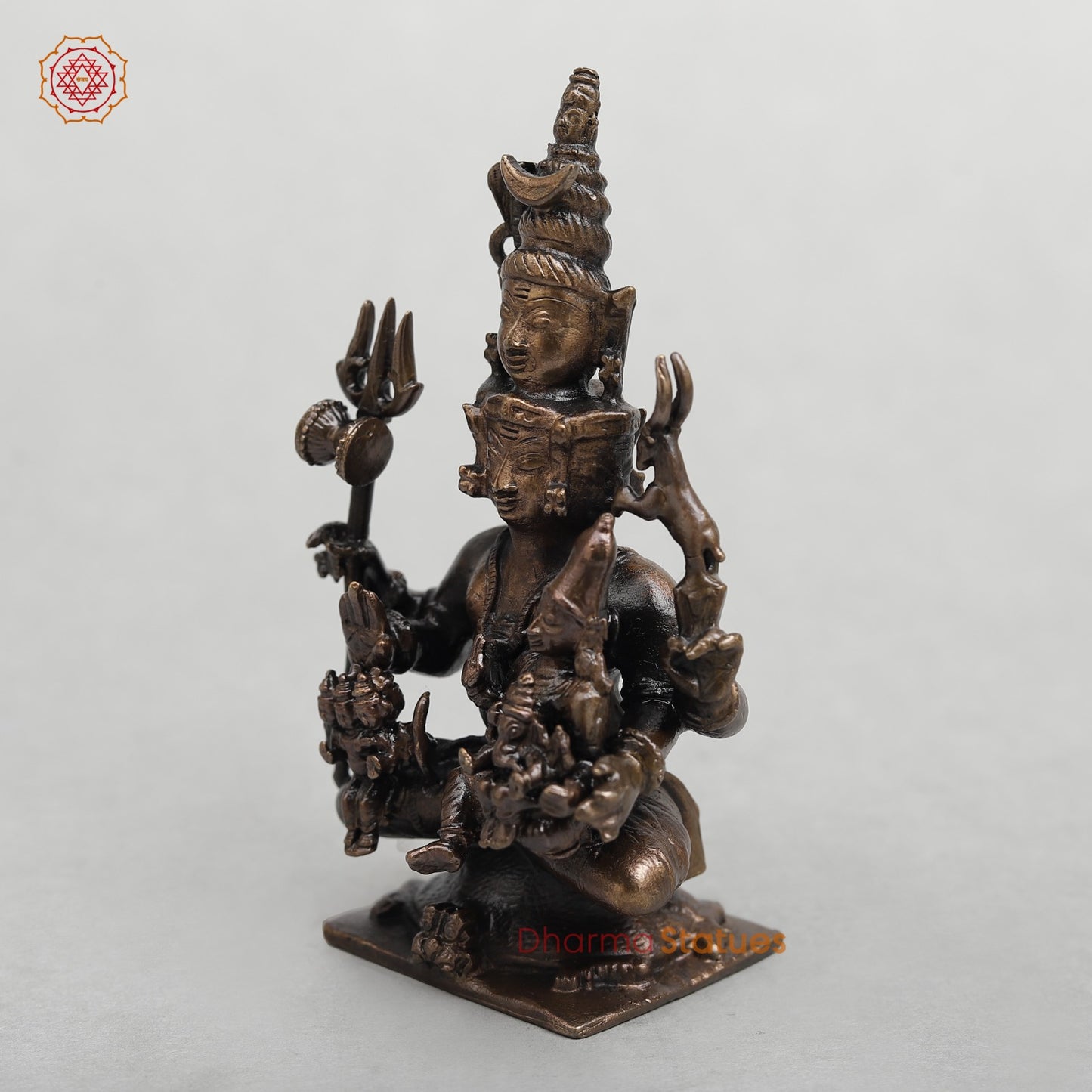 Copper Panchmukhi Shiva Family Fine 4”