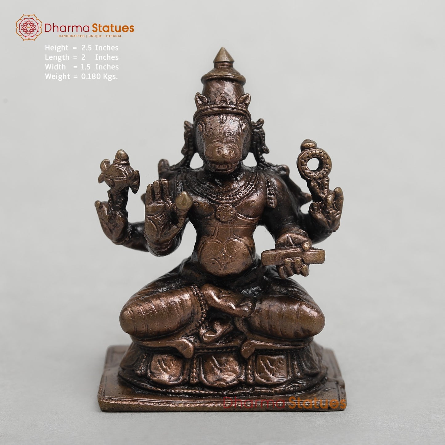 Copper Hayagriva Seated fine 2.5”