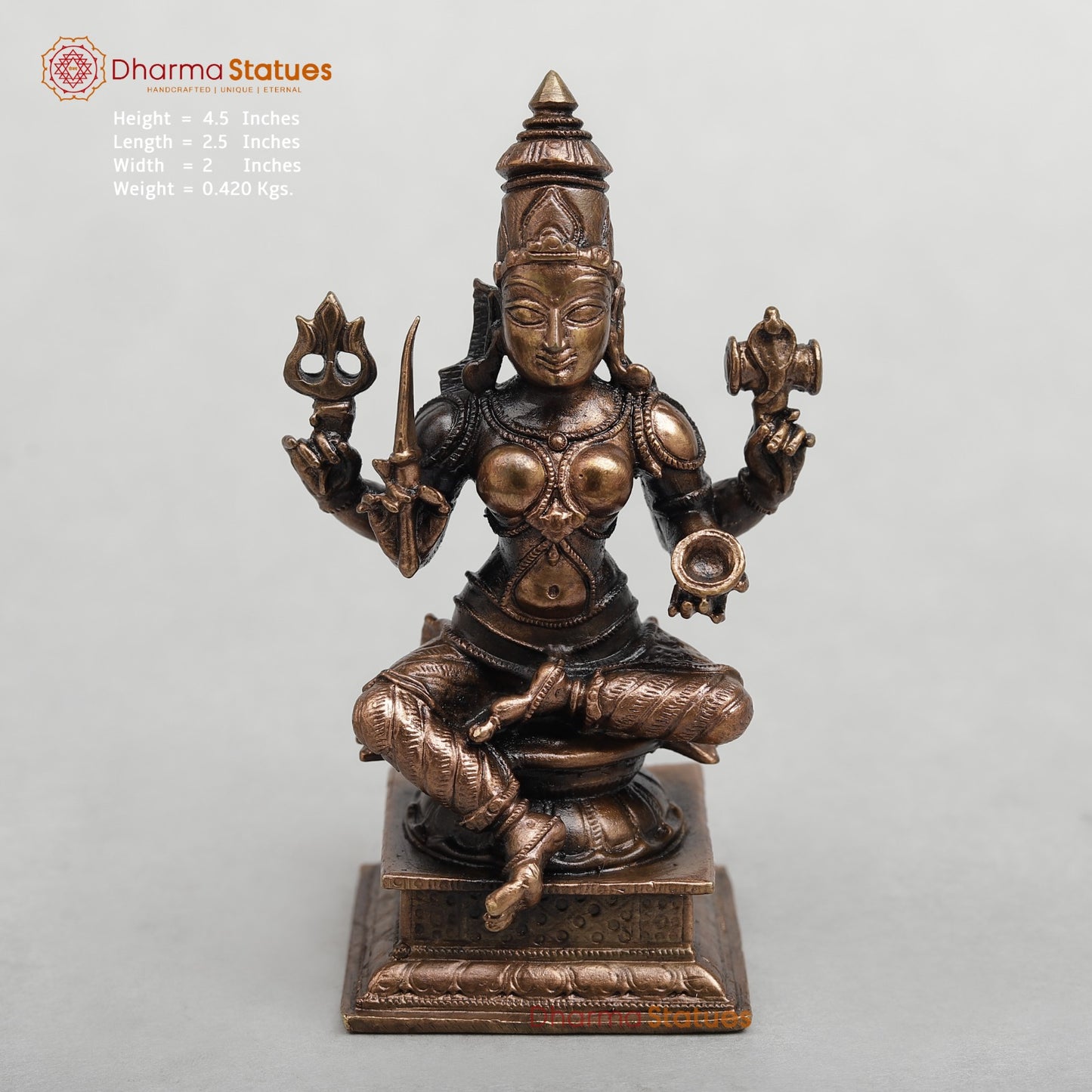 Brass Mariamma Seated Fine 4.5”