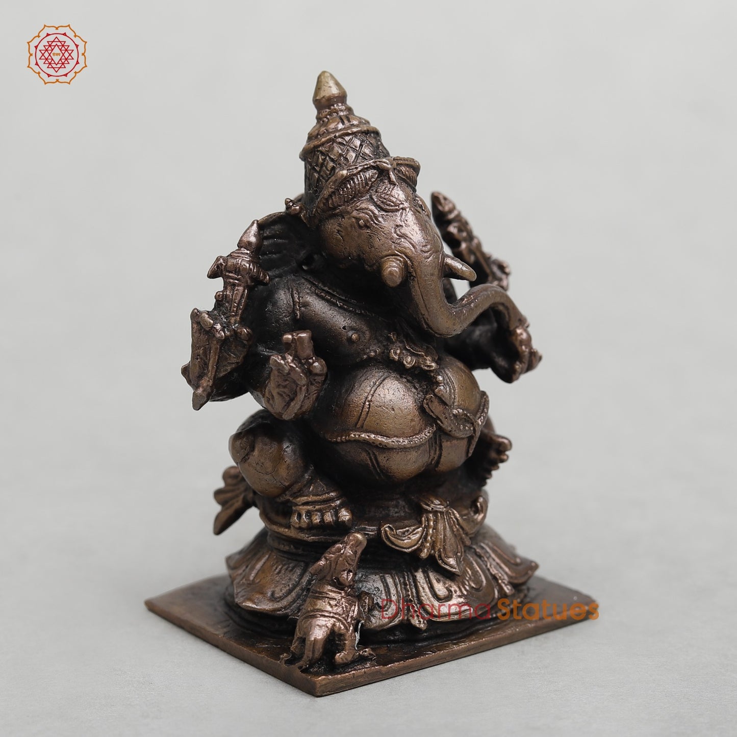 Copper Ganesh Seated Fine 3”