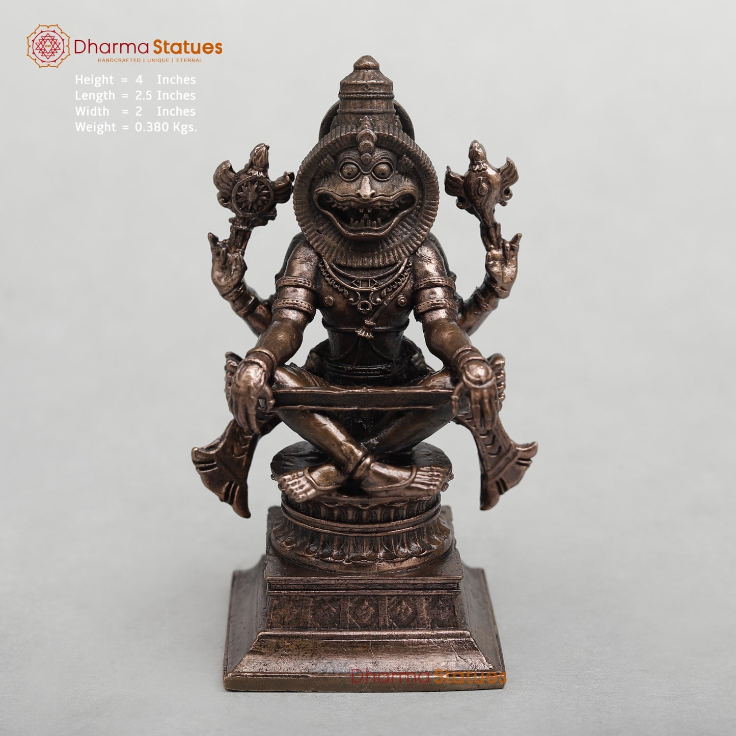 Brass Yoga Narsimha Seated Fine 3”