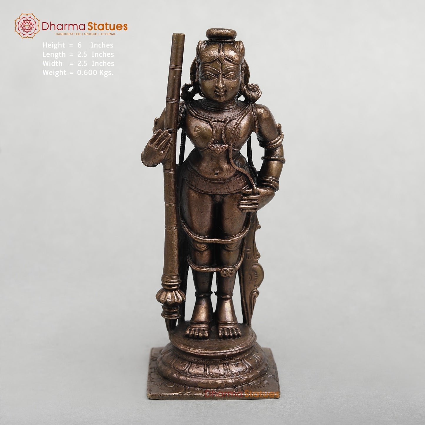 Copper Udupi Krishna Standing Fine 6”
