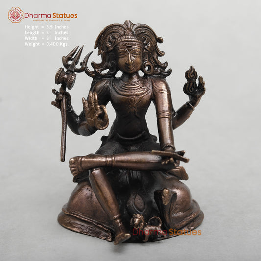 Copper Dakshinamurti shiva Fine 3.5”