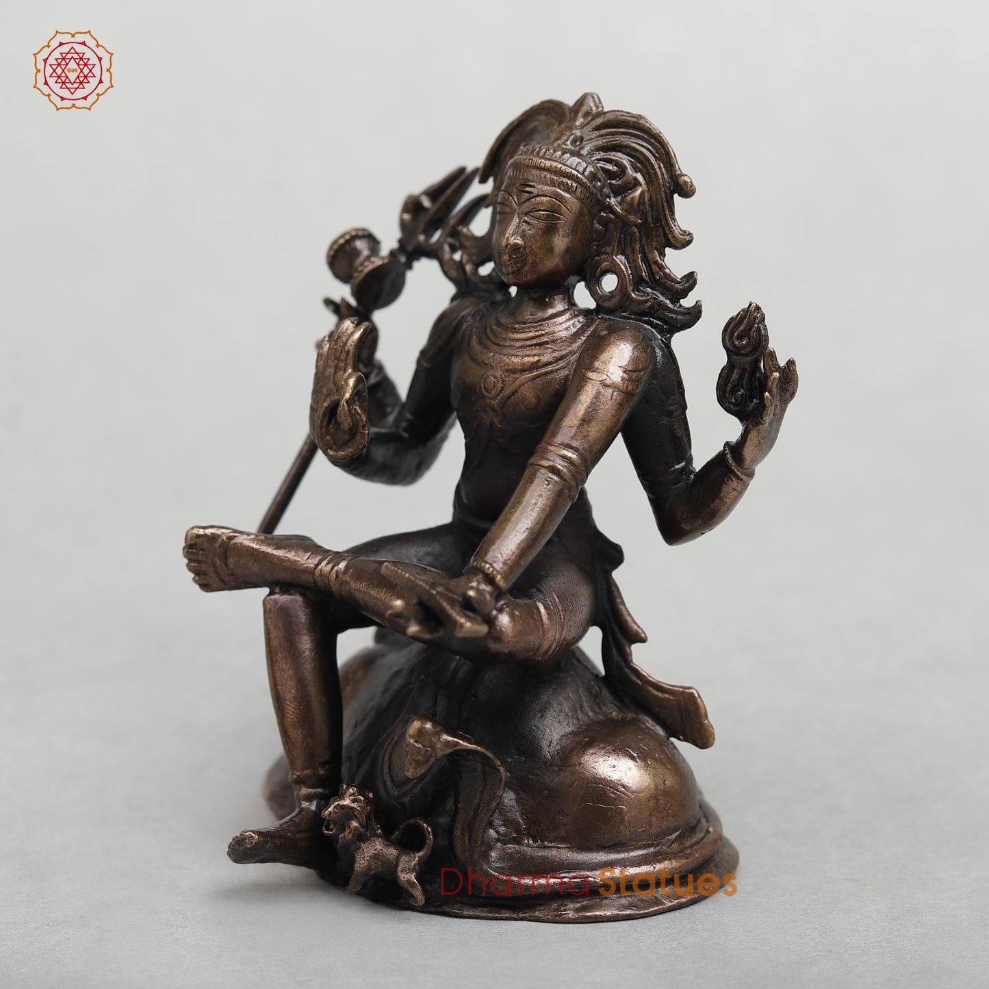 Copper Dakshinamurti shiva Fine 3.5”