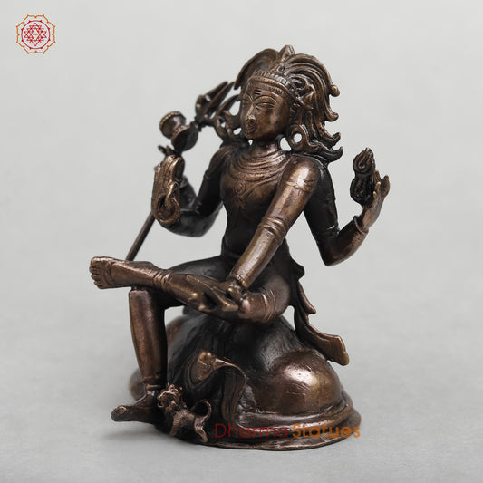 Copper Dakshinamurti shiva Fine 3.5”