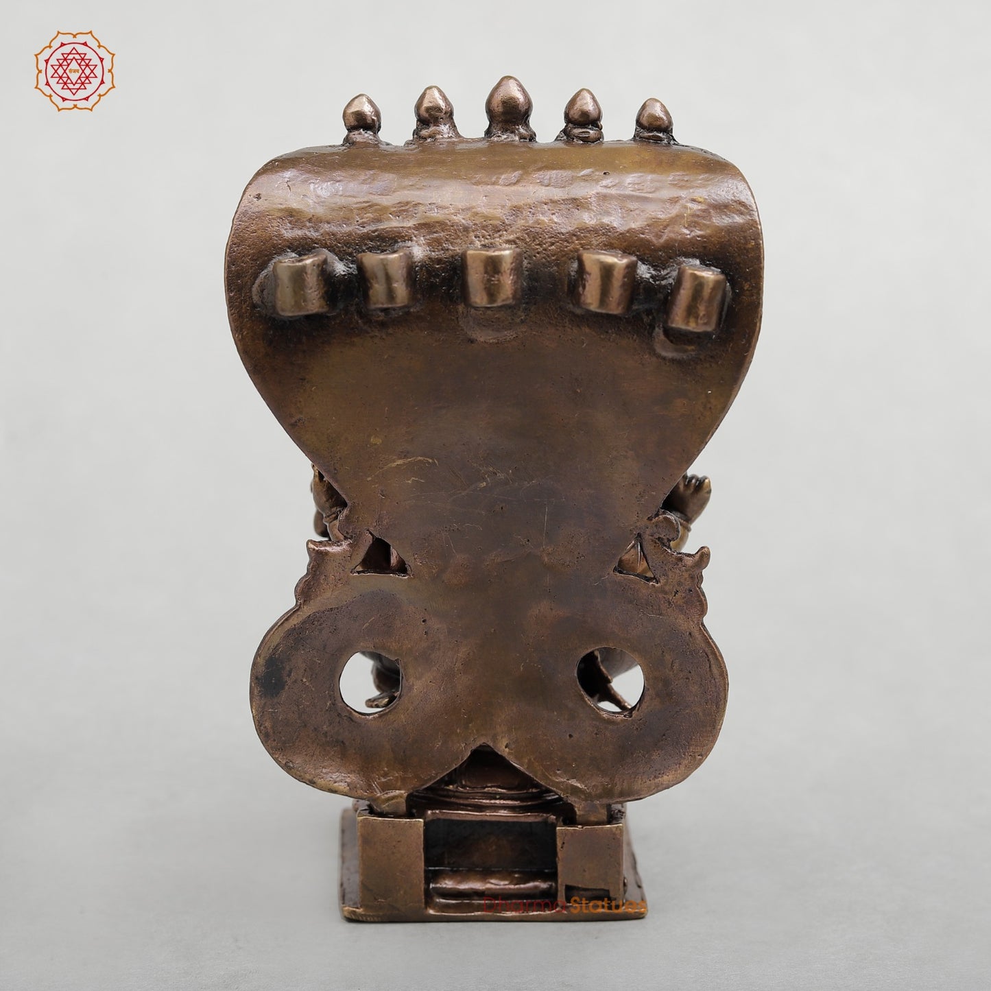 Copper Narsimha Seated with Lakshmi Fine 6”