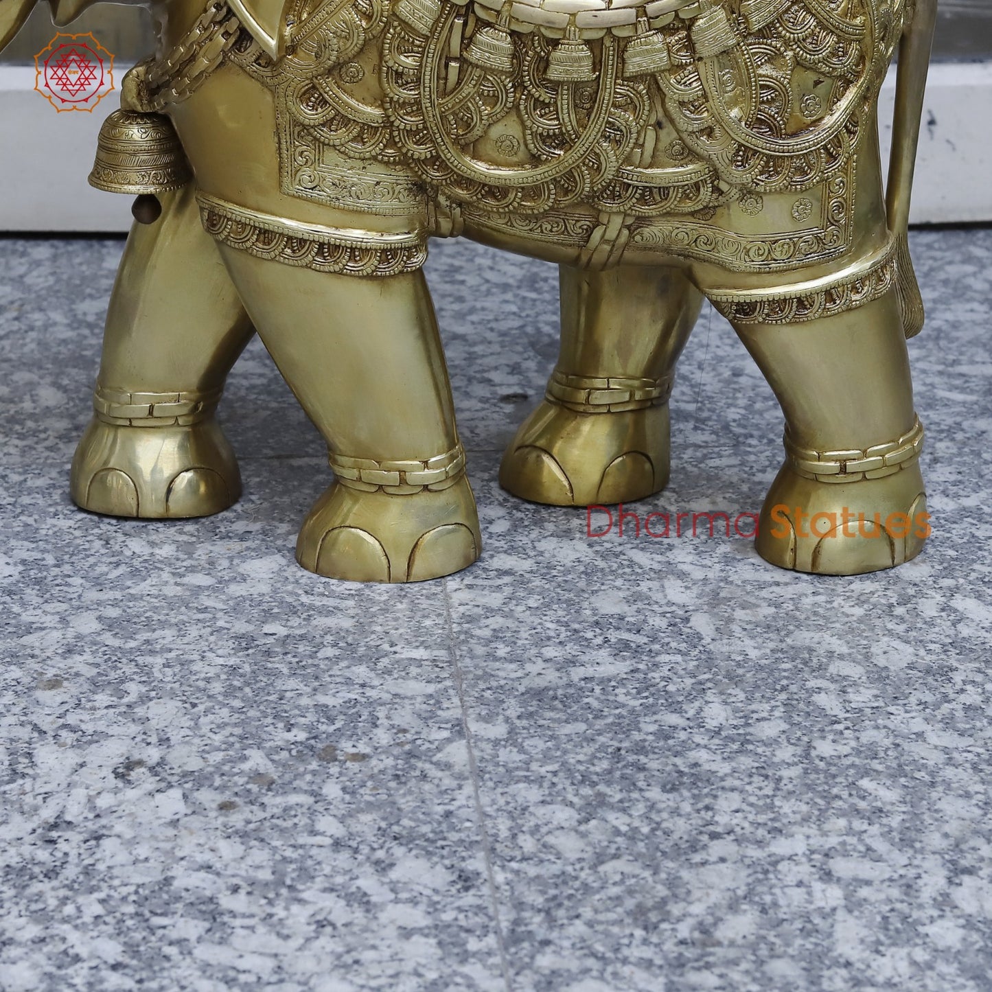 Brass Elephant Urli With Bells Fine, Speacial Gold Finish 31”
