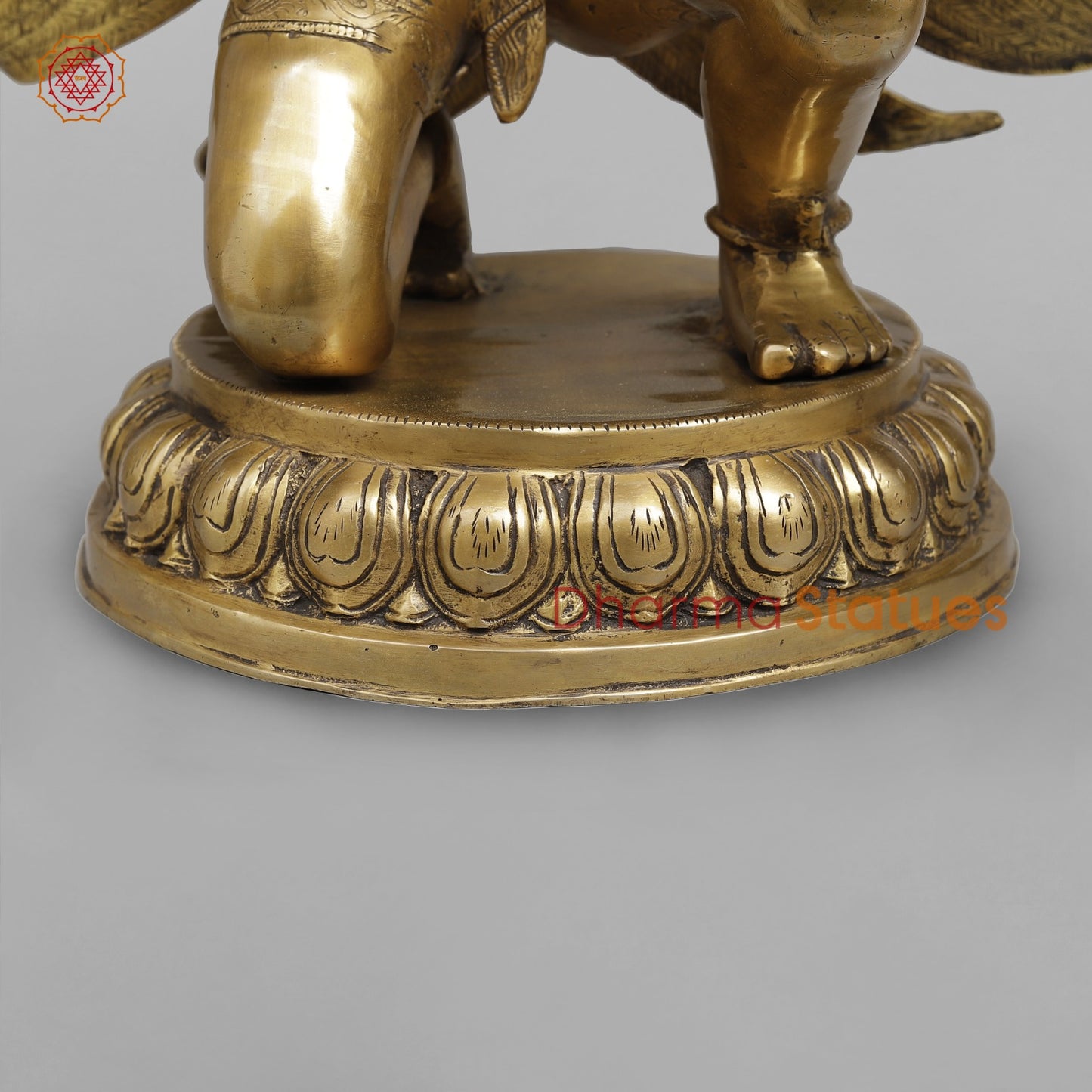 Brass Garuda seated Fine, Antique Finish 20”