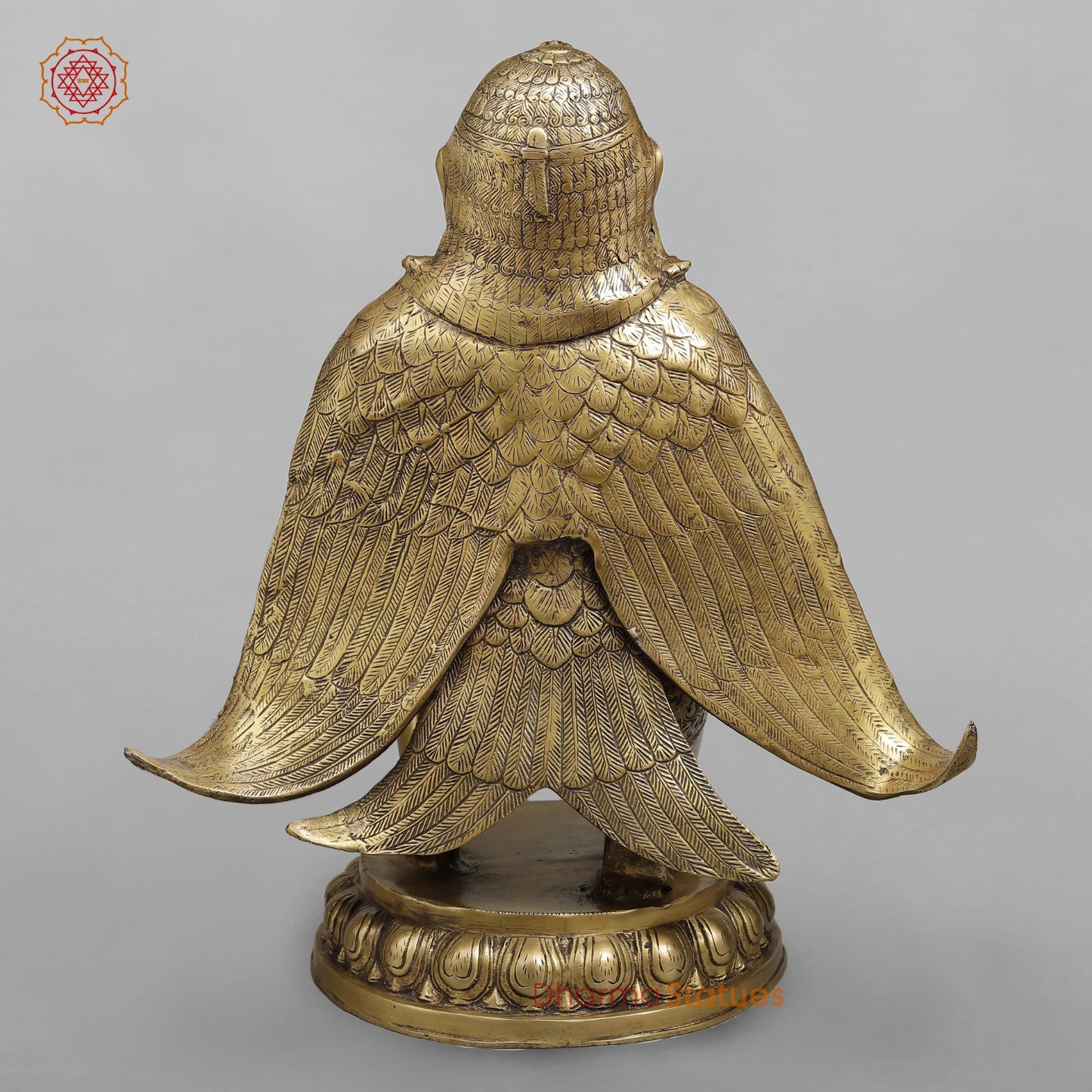 Brass Garuda seated Fine, Antique Finish 20”