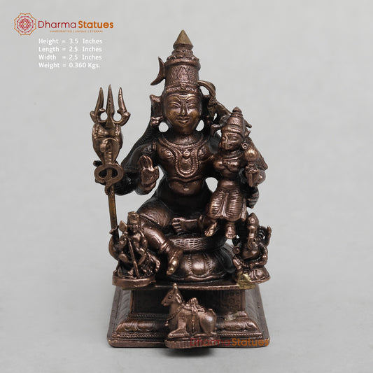 Copper Shiva Family Seated Fine 3.5”