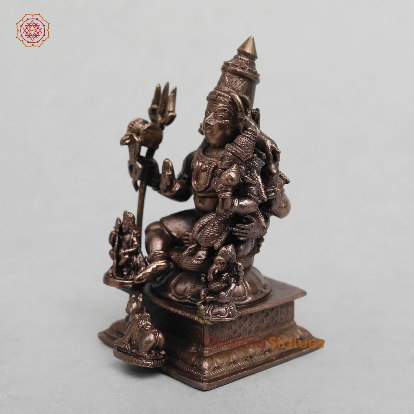 Copper Shiva Family Seated Fine 3.5”