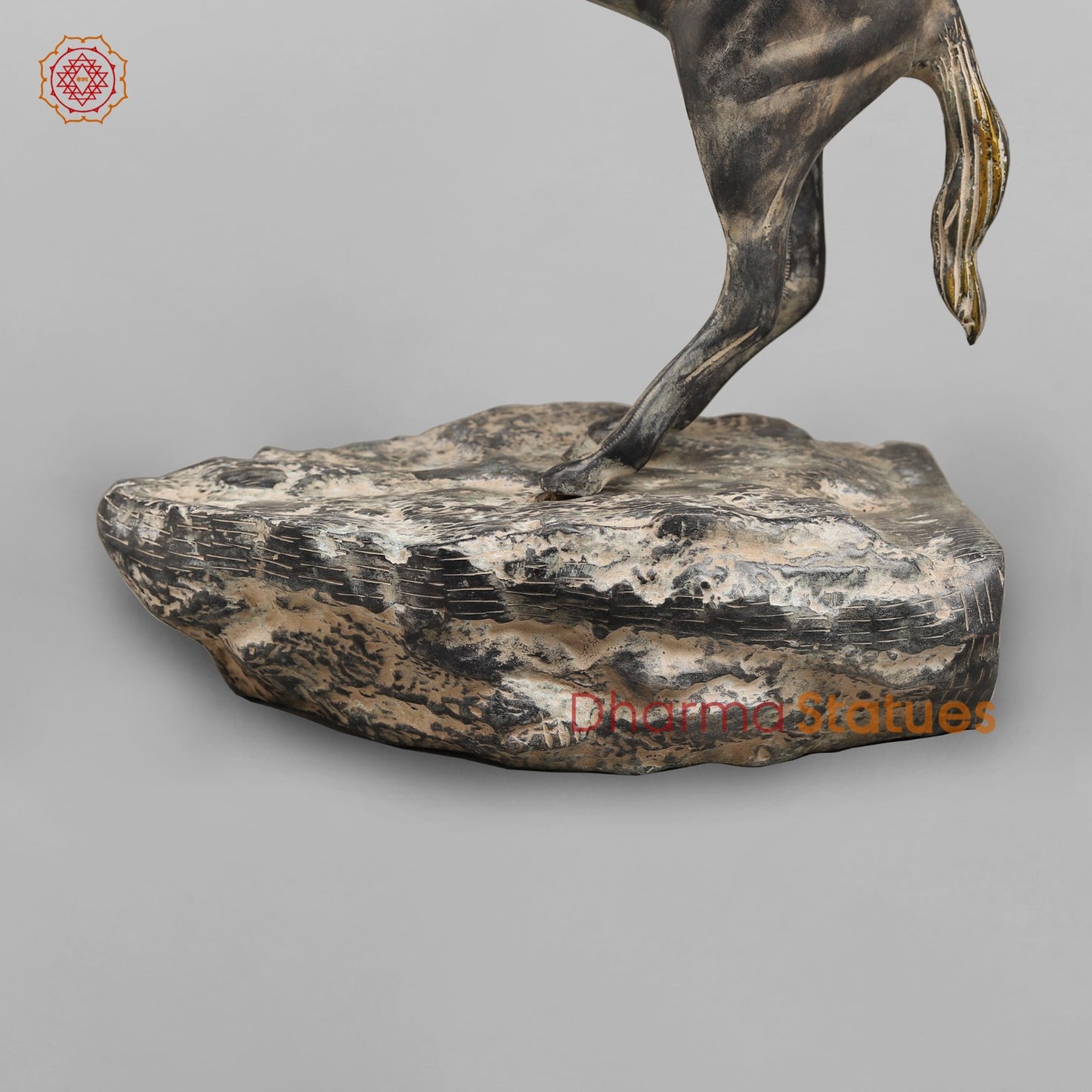 Brass Horse Flying From the Edge, Antique Patina Finish 19”