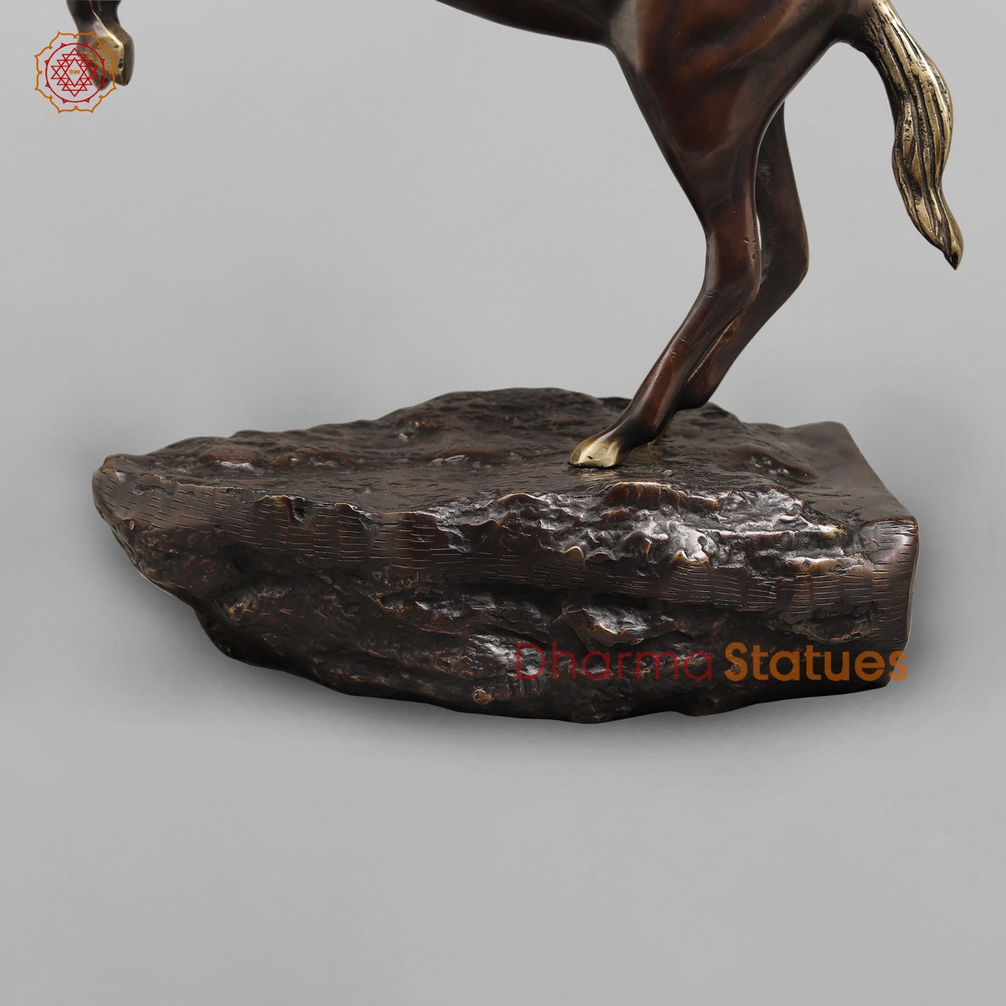 Brass Horse Flying From the Edge, Copper Antique Finish 19”