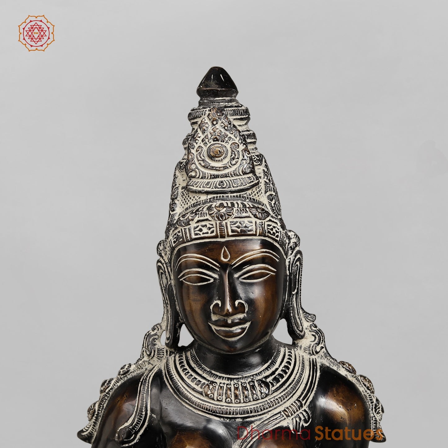 Brass Parwati Standing Fine (South Indian Style) Fine, Antique Rustic Finish 27”