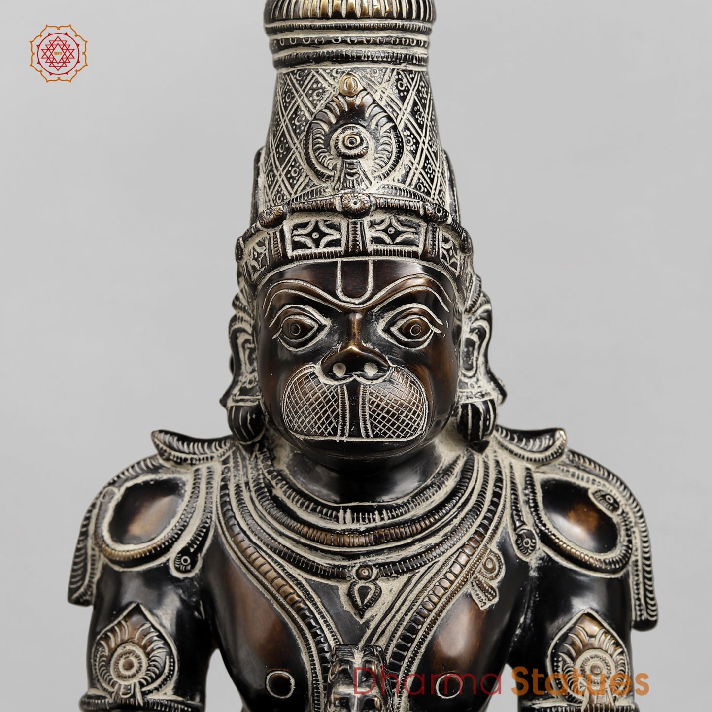 Brass Hanuman Standing Fine, Antique Rustic Finish 24”