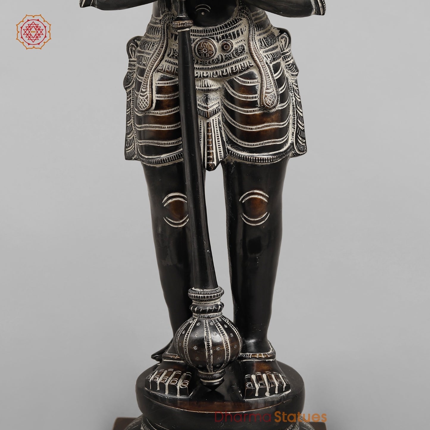 Brass Hanuman Standing Fine, Antique Rustic Finish 24”