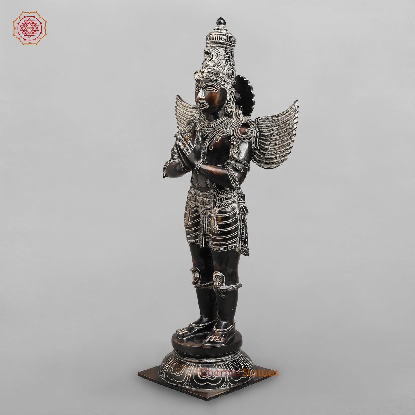 Brass Garuda Standing Fine, Antique Rustic Finish 24”