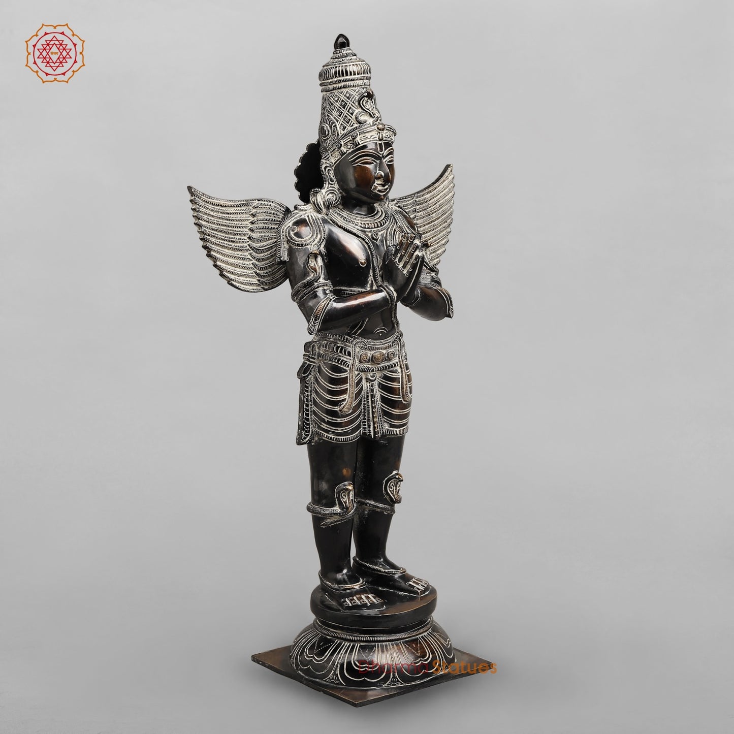Brass Garuda Standing Fine, Antique Rustic Finish 24”