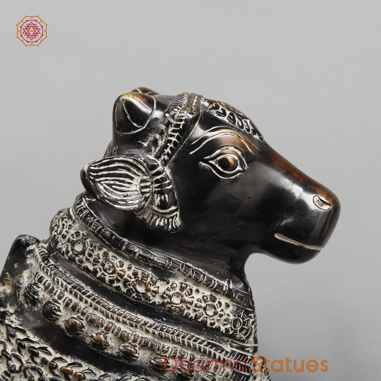 Brass Nandi Seated Fine, Antique Rustic Finish 17”