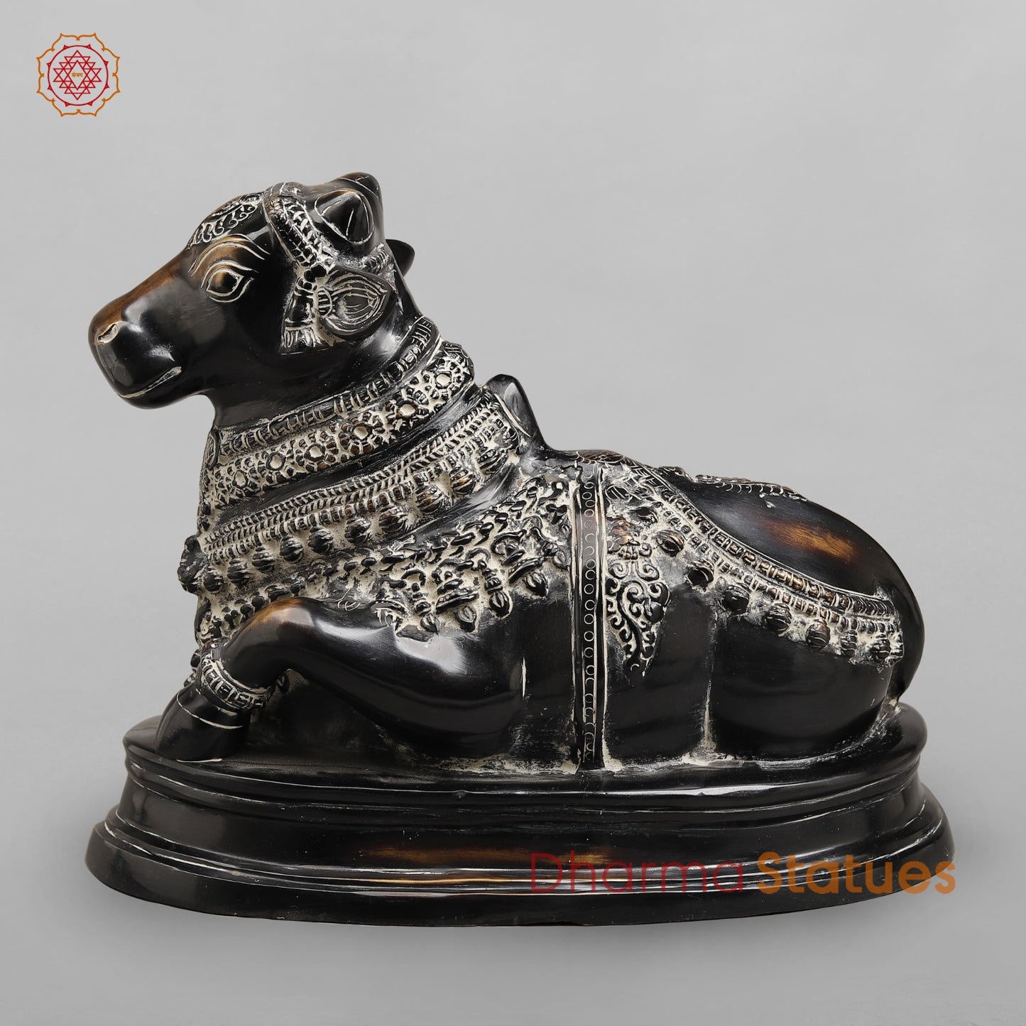 Brass Nandi Seated Fine, Antique Rustic Finish 17”