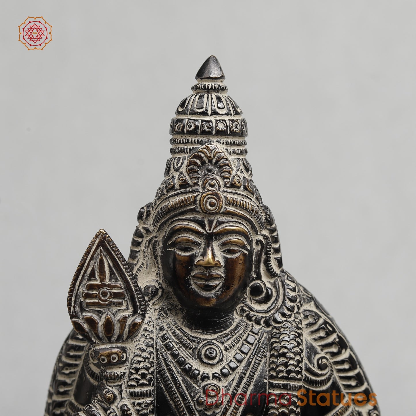 Brass Murugan (Kartik) Standing Fine, Antique Rustic Finish 10.5”