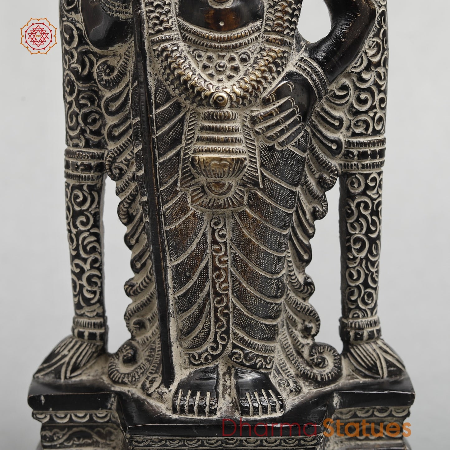 Brass Murugan (Kartik) Standing Fine, Antique Rustic Finish 10.5”