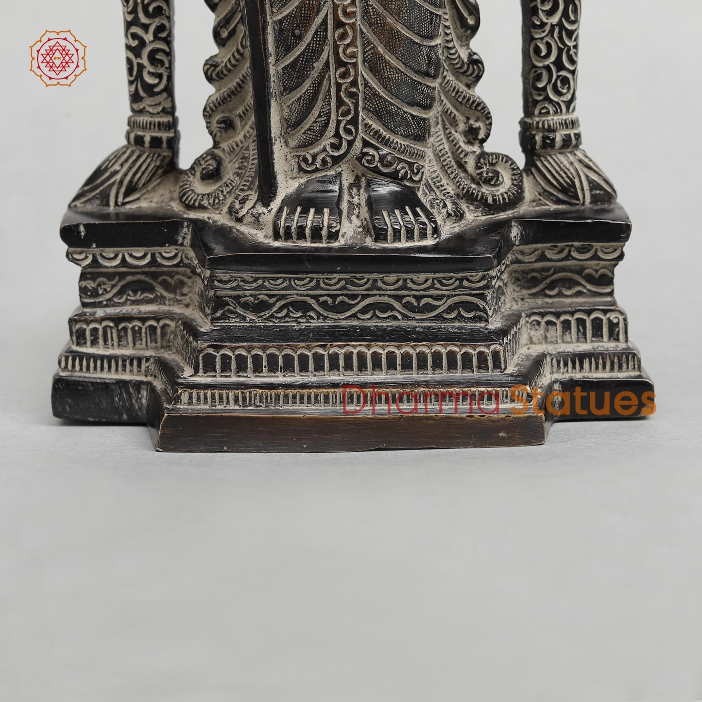 Brass Murugan (Kartik) Standing Fine, Antique Rustic Finish 10.5”