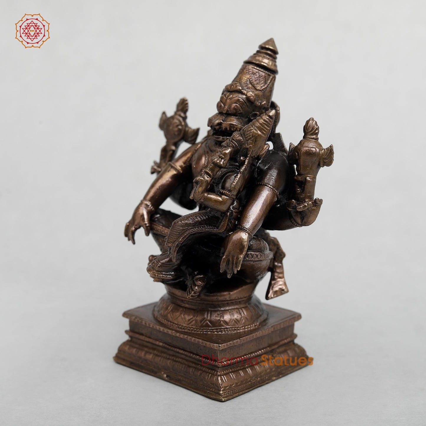 Copper Narsimha Lakshmi Seated Fine 4.5”