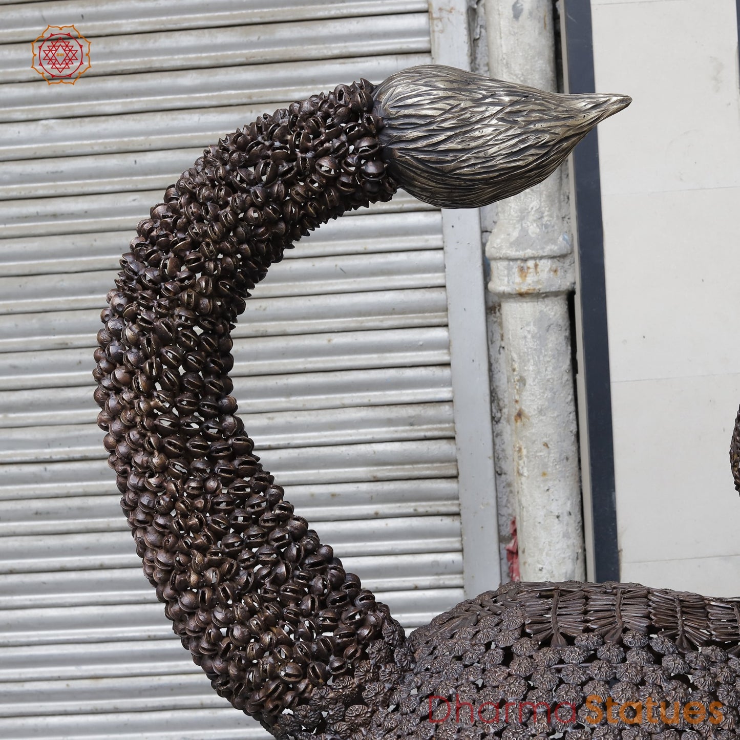 Brass Nandi joyfull Nandi Standing With Floral carvings, Copper Finish  60”