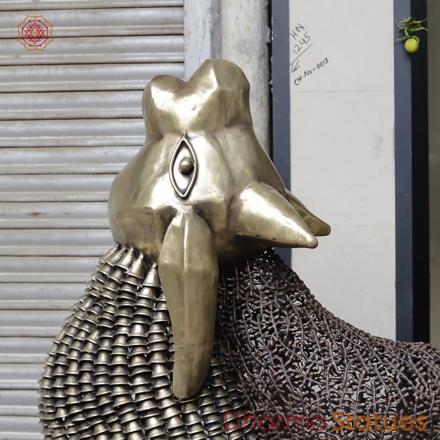 Brass Nandi joyfull Nandi Standing With Floral carvings, Copper Finish  60”