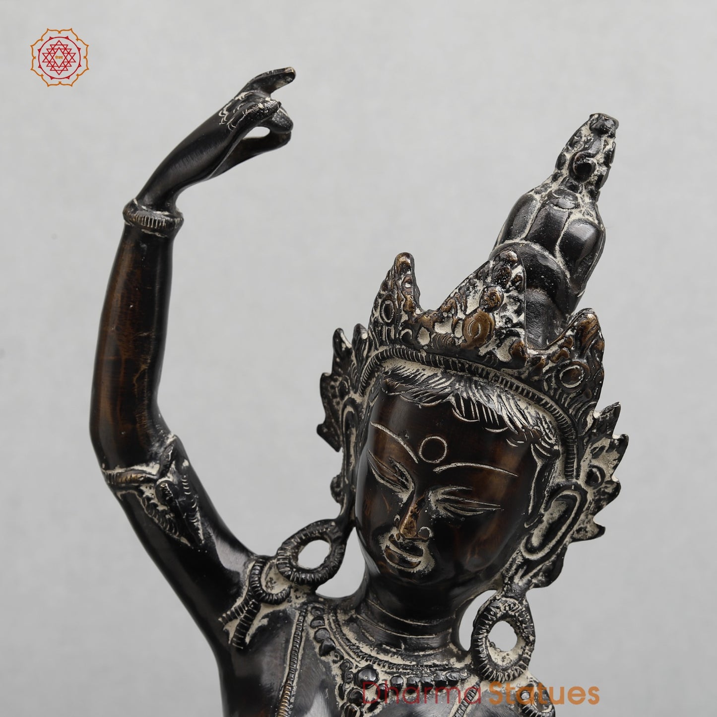 Brass Tara Standing Fine, Antique finish 19”