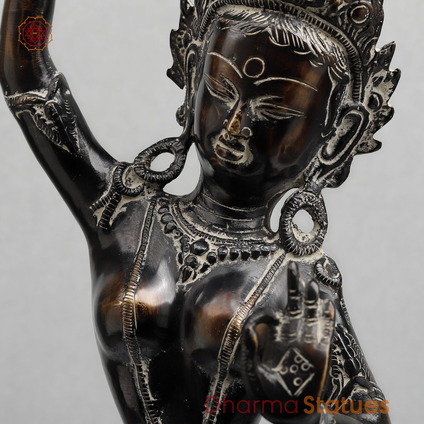 Brass Tara Standing Fine, Antique finish 19”