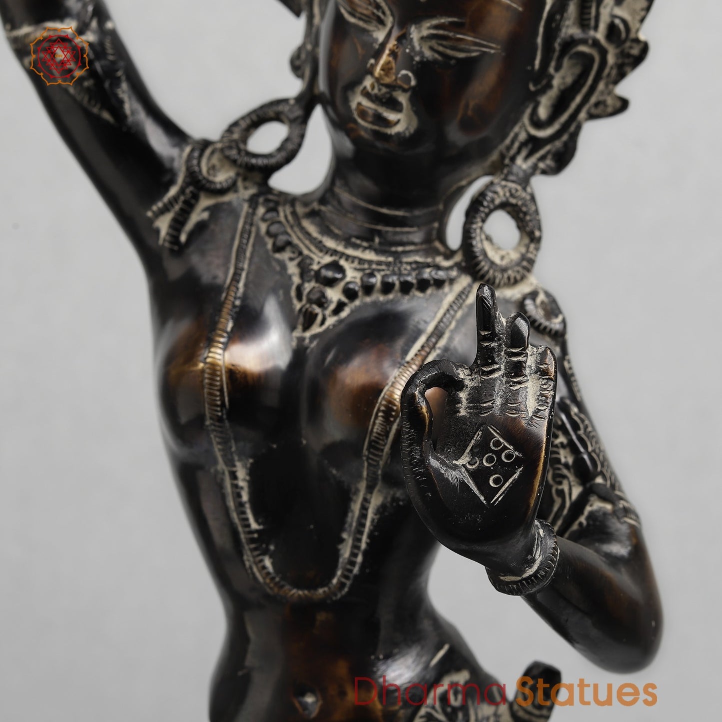 Brass Tara Standing Fine, Antique finish 19”