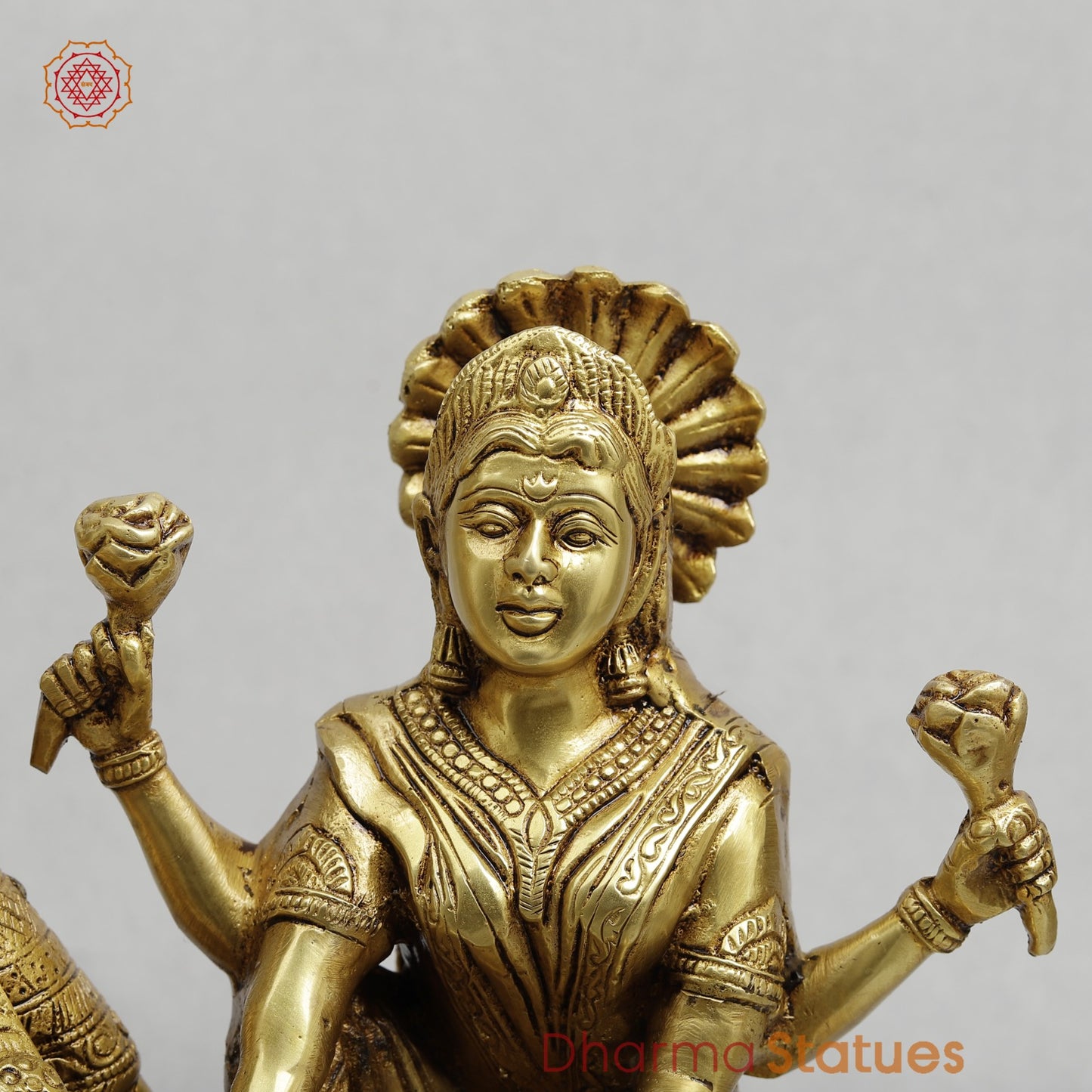 Brass Vishnu Lakshmi Resting in Snake Fine, Golden Finish 13”