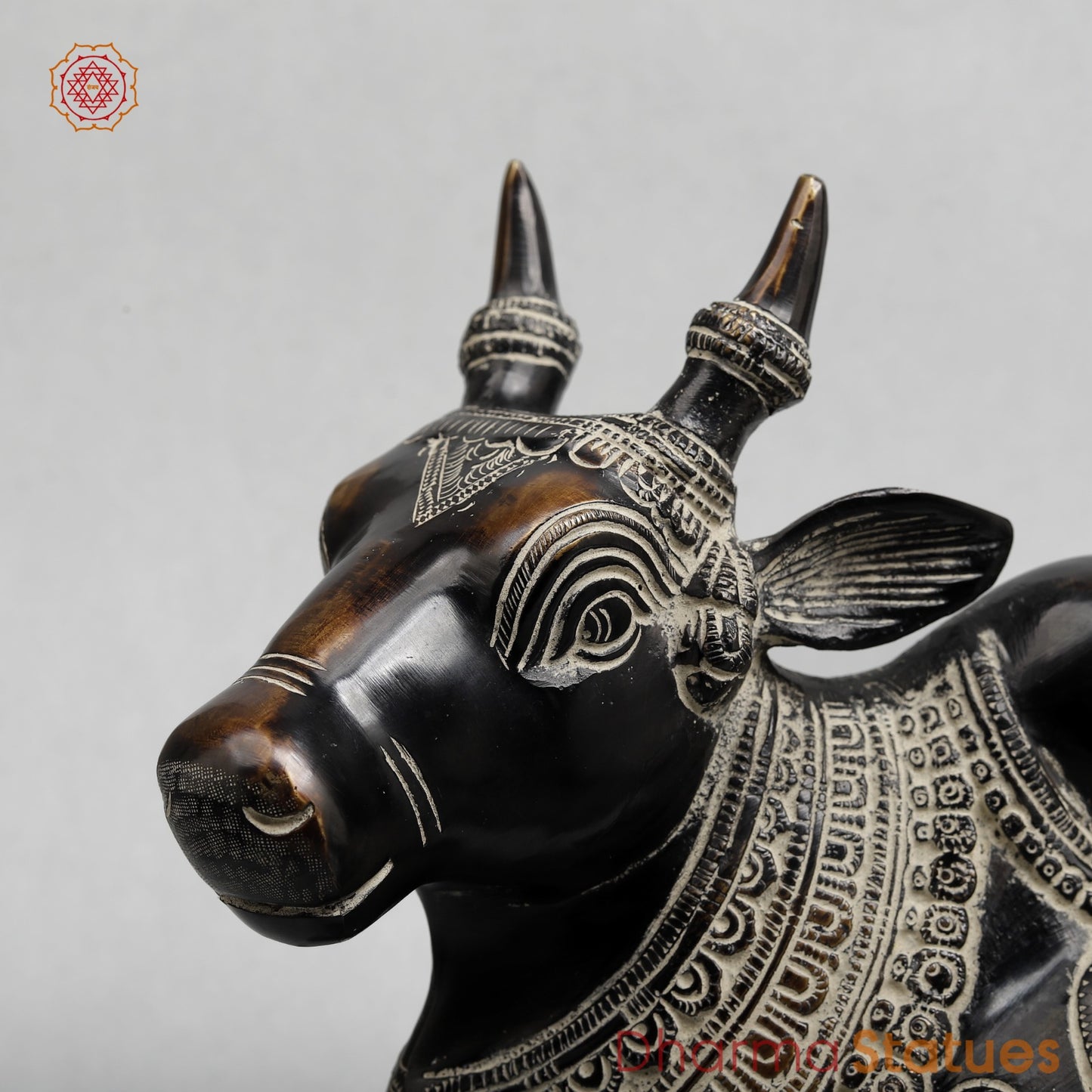 Brass Nandi seated Fine, Antique Finish 13”
