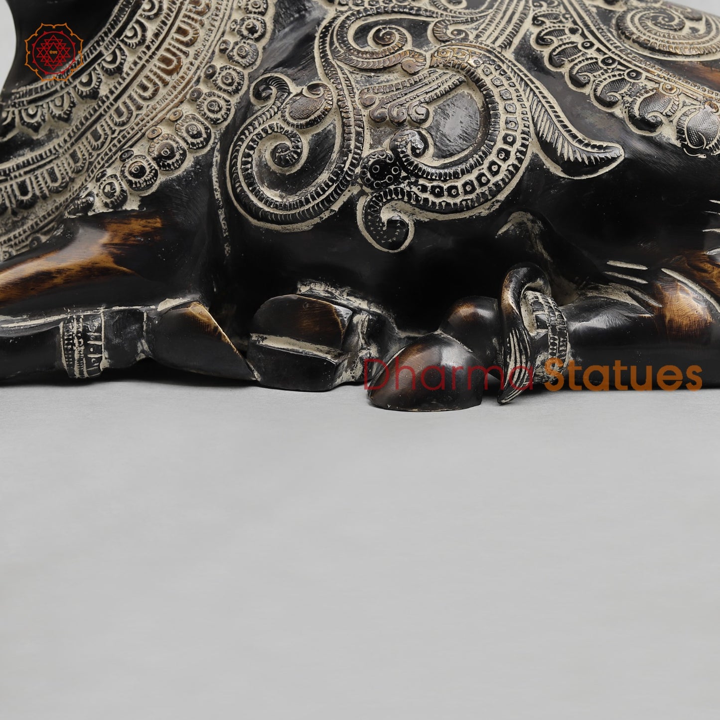 Brass Nandi seated Fine, Antique Finish 13”