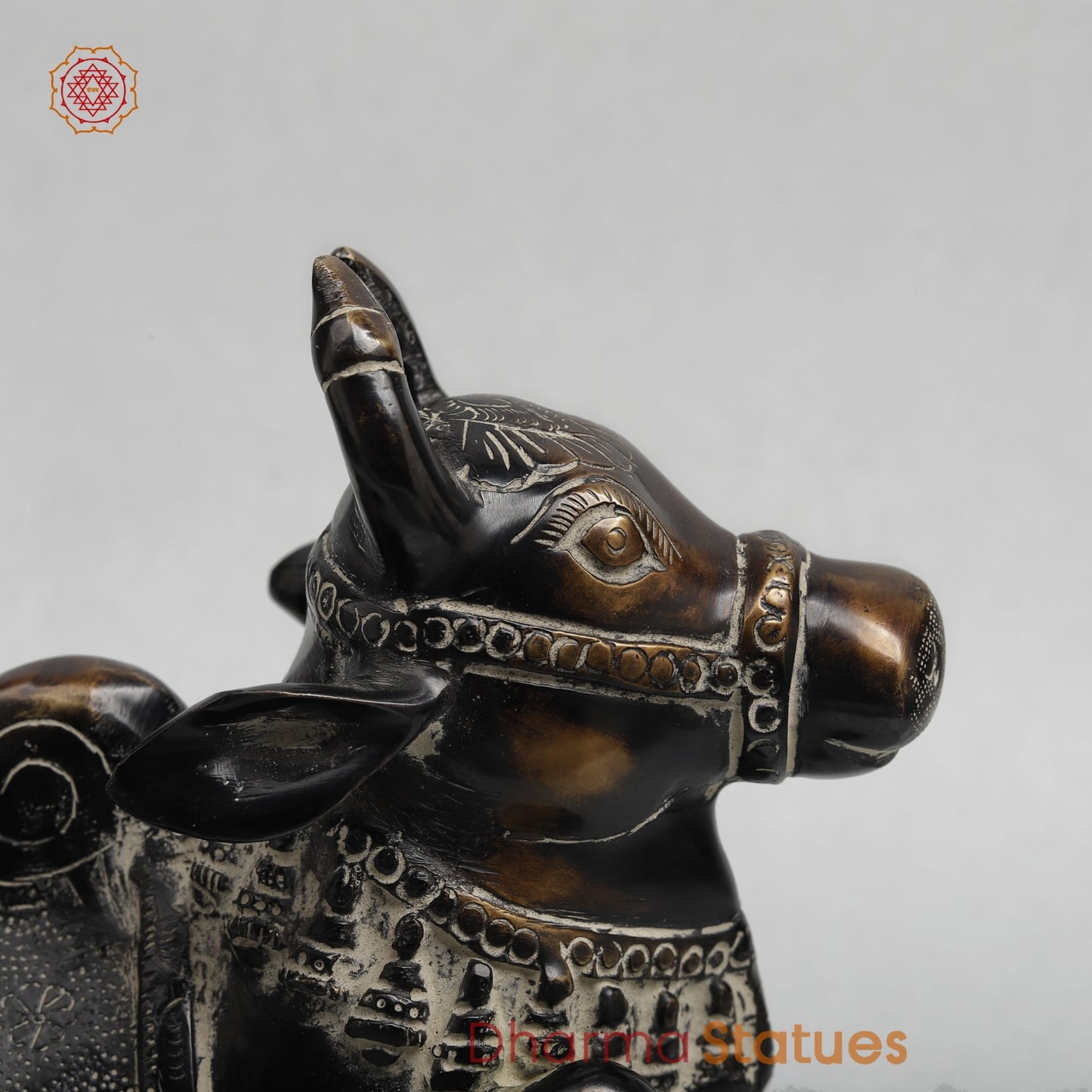 Brass Nandi seated Fine, Antique Finish 10.5”