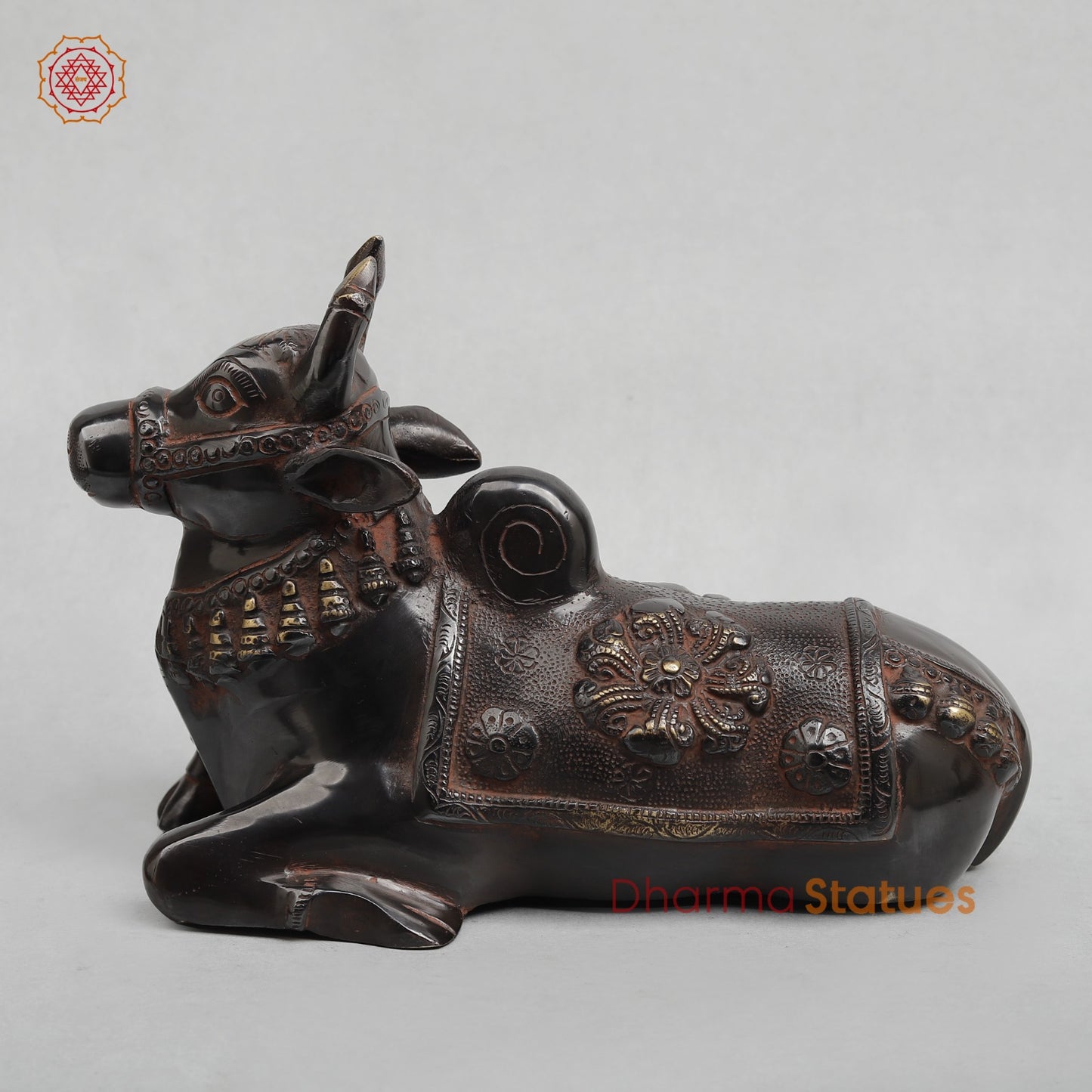 Brass Nandi saeted Fine, Royal Black With Red Hues Finish 10.5”