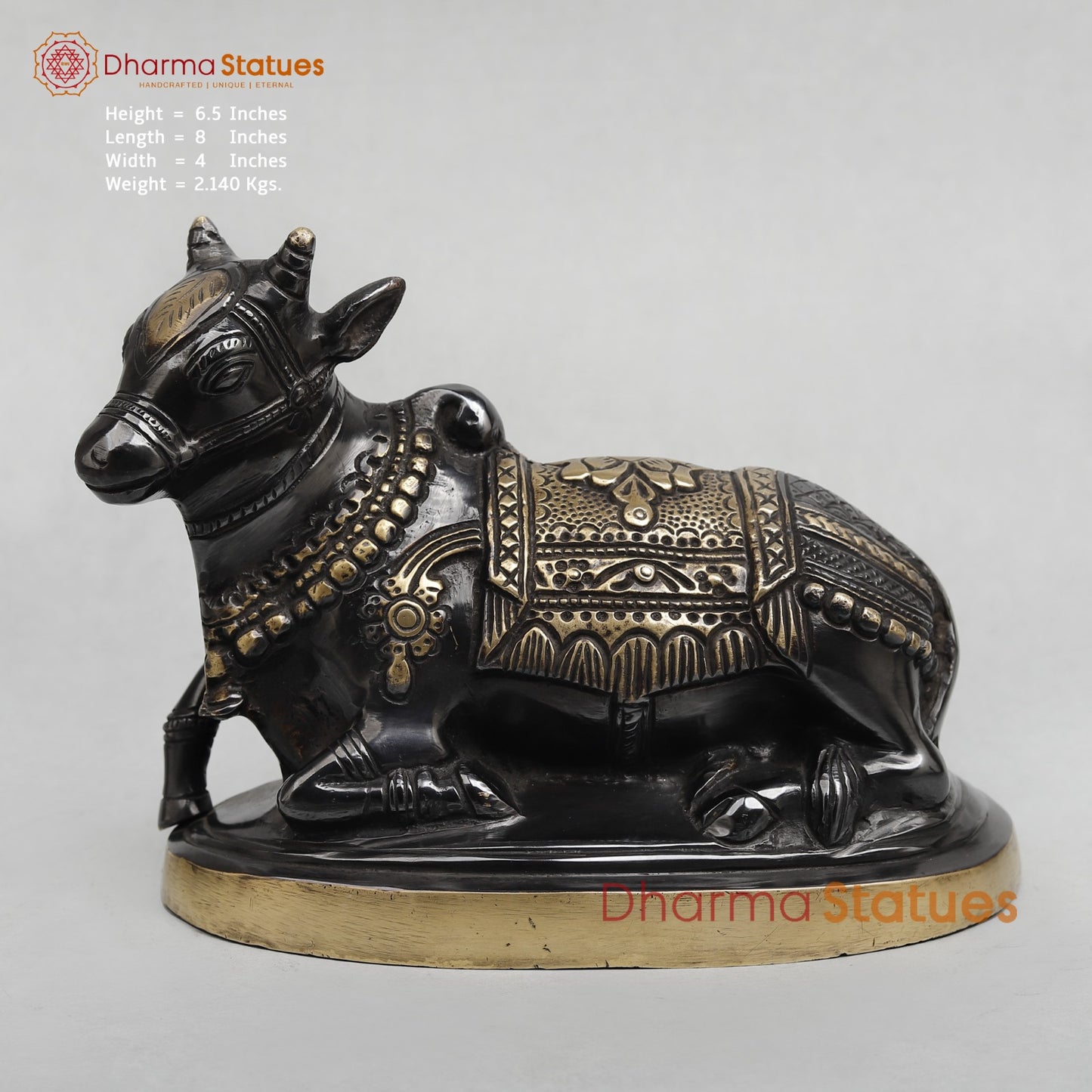 Brass Nandi seated Fine, Royal black Finish 8”