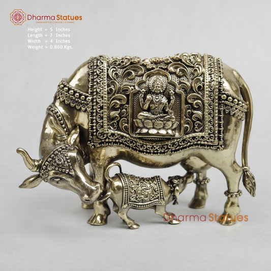 Brass Kamdhenu Cow Fine 7”
