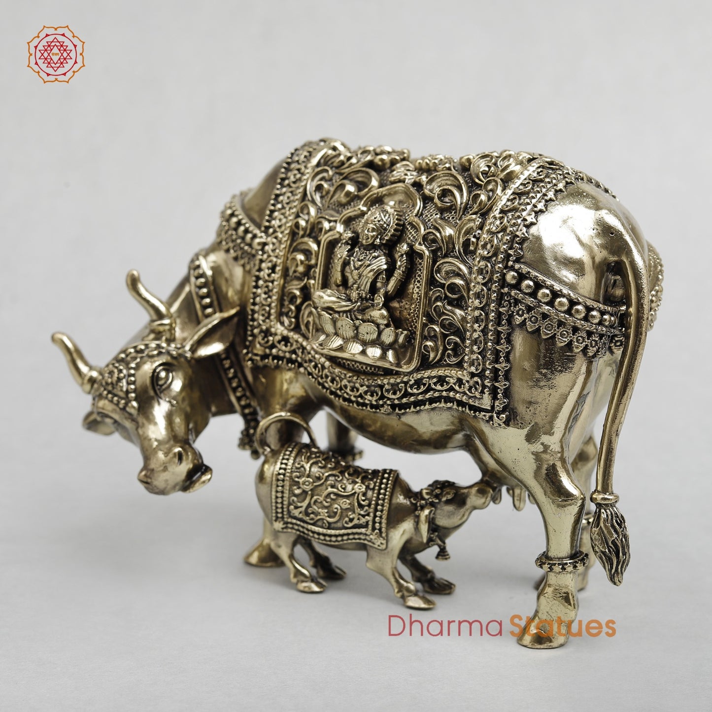 Brass Kamdhenu Cow Fine 7”