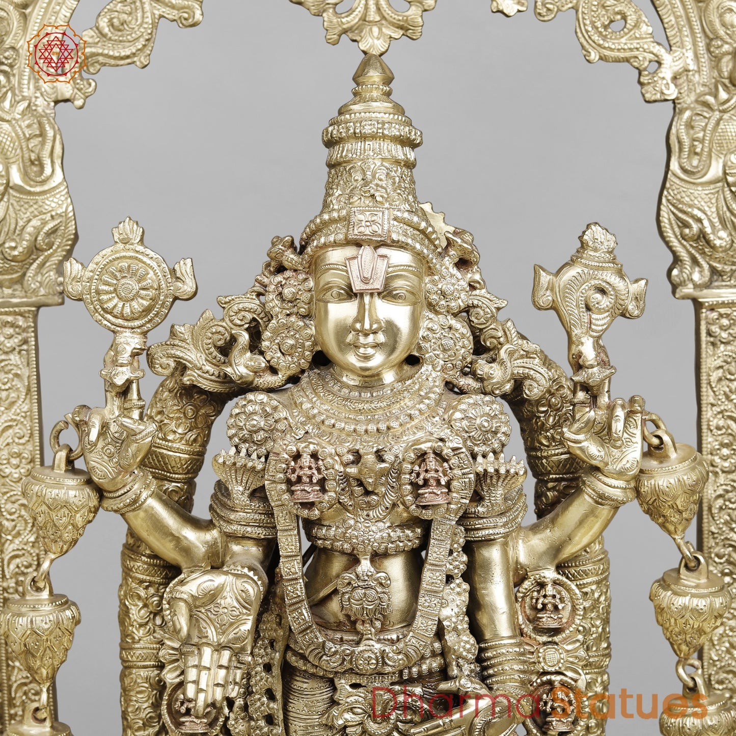 Bronze Tirupati Balaji Complete set With Jaya And Vijaya Fine, Smooth Finish 37.5” (Made in Thrissur)