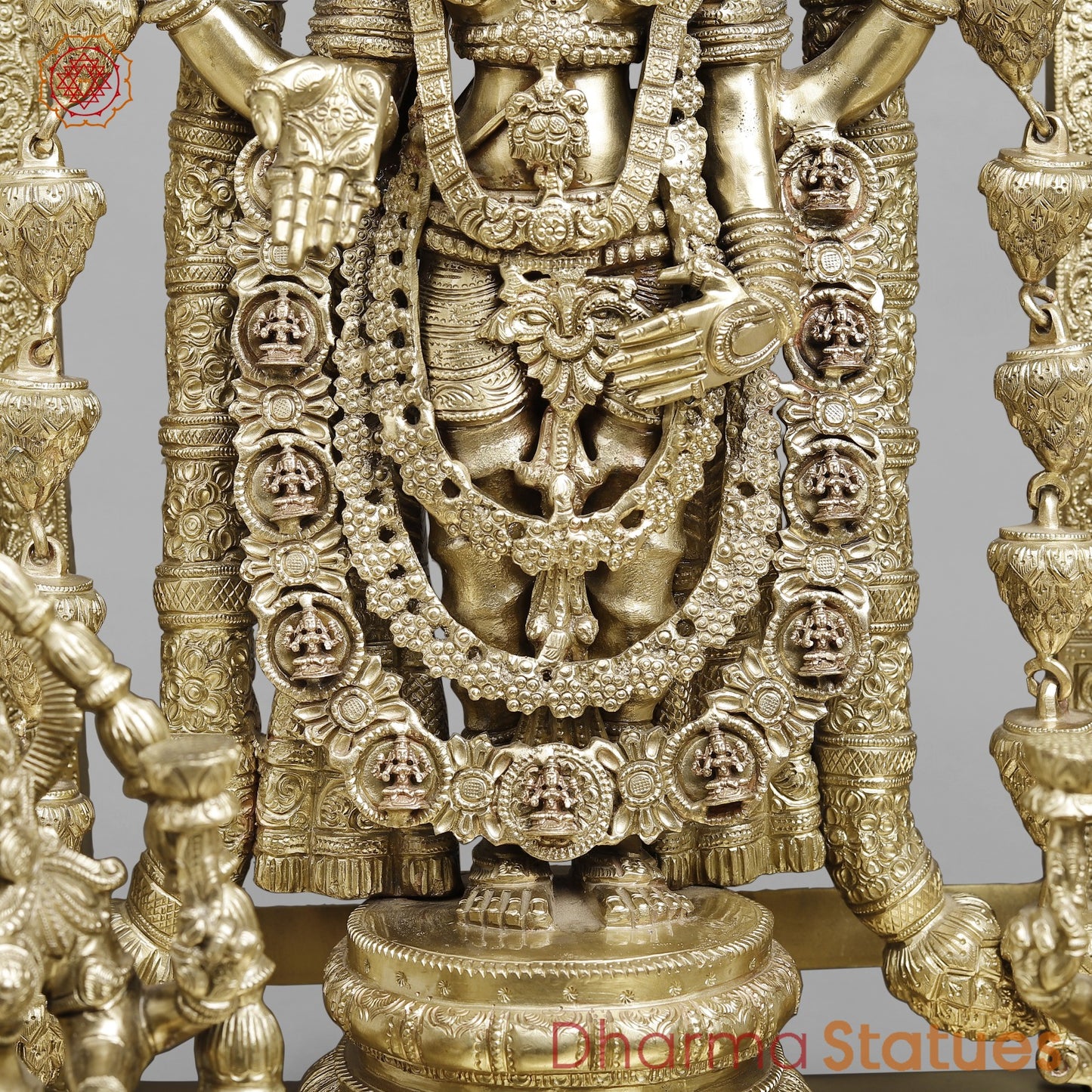 Bronze Tirupati Balaji Complete set With Jaya And Vijaya Fine, Smooth Finish 37.5” (Made in Thrissur)