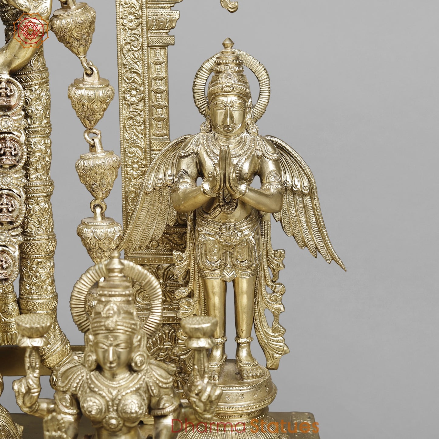 Bronze Tirupati Balaji Complete set With Jaya And Vijaya Fine, Smooth Finish 37.5” (Made in Thrissur)
