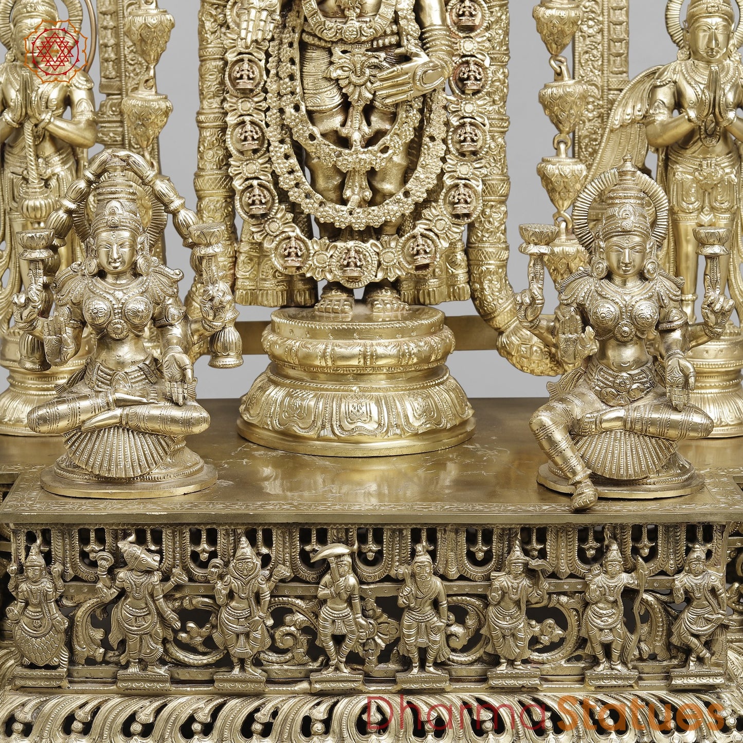 Bronze Tirupati Balaji Complete set With Jaya And Vijaya Fine, Smooth Finish 37.5” (Made in Thrissur)